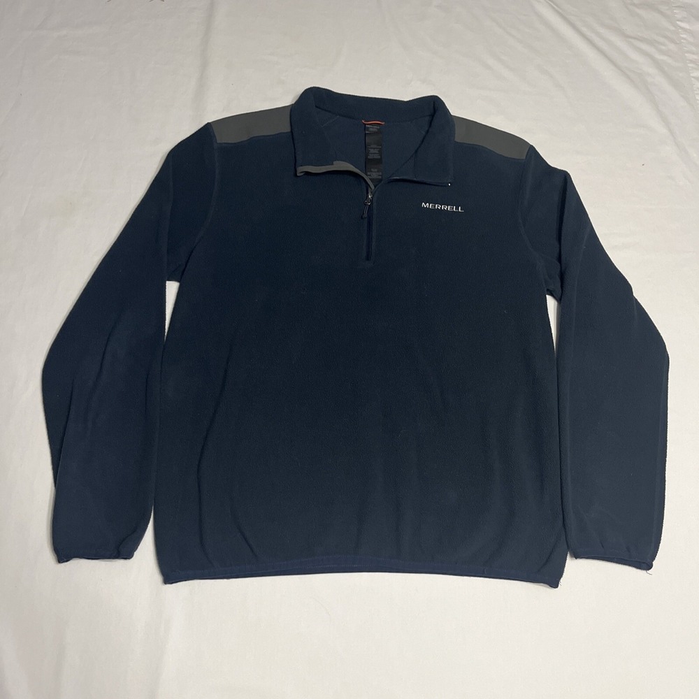 Merrell Sweatshirt Mens Large 1/4 Zip Pullover Lightweight Sweater Blue Hike